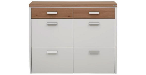 SCHUHSCHRANK 121/96/31 cm - Eichefarben/Silberfarben, Design, Holz/Holzwerkstoff (121/96/31cm) - Dieter Knoll