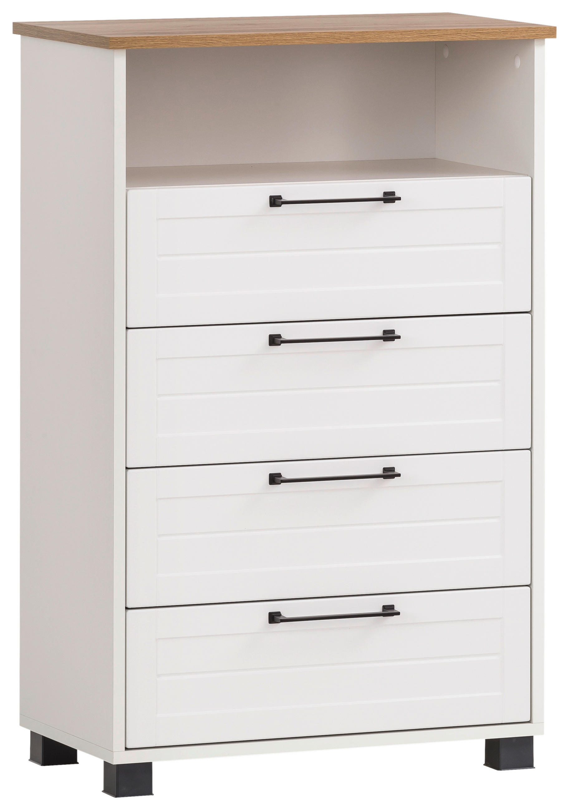 HIGHBOARD  in 62,4/102/34,1 cm  - Eichefarben/Schwarz, Holzwerkstoff/Kunststoff (62,4/102/34,1cm) - MID.YOU