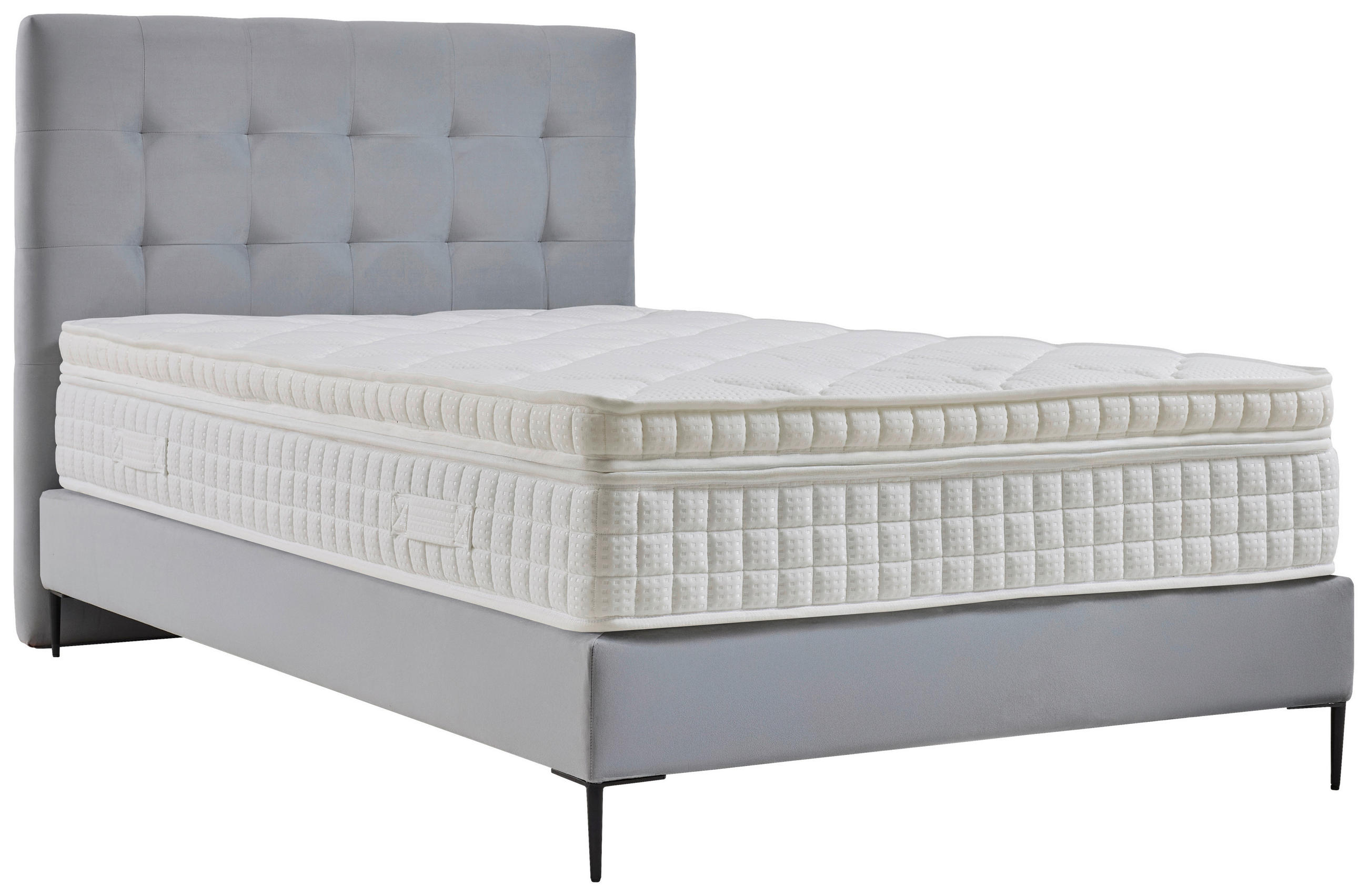 MID.YOU POSTEL BOXSPRING, 140/200 cm, textil, kompozitní dřevo, světle šedá