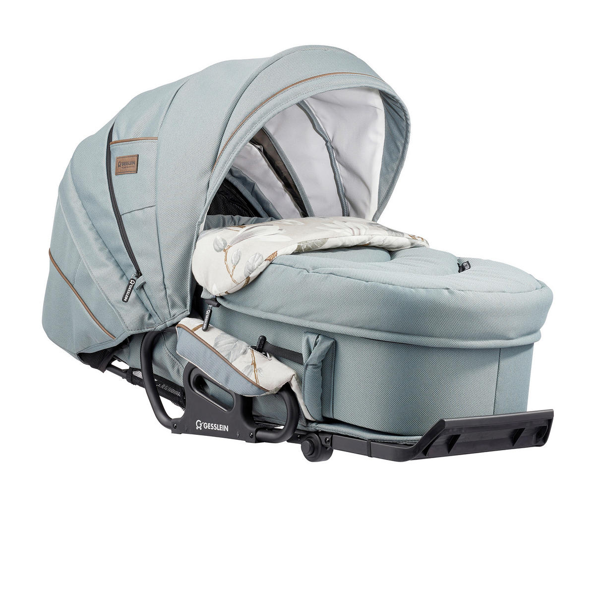 KINDERWAGENSET F4 Air+  - Creme/Schwarz, Basics, Textil/Metall (57/129/100cm) - Gesslein