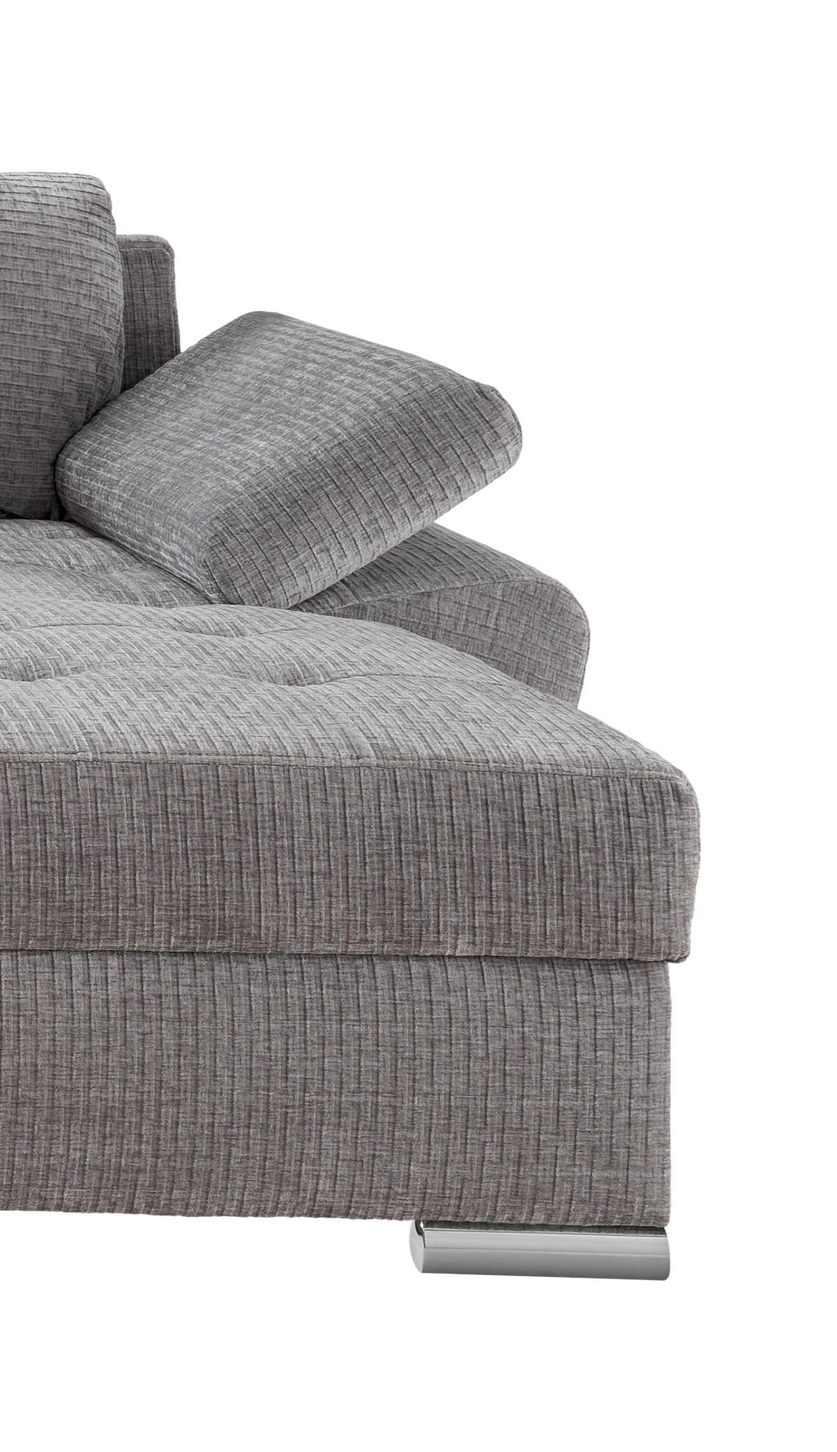 Wohnlandschaft in Mikrofaser Grau  - Chromfarben/Grau, KONVENTIONELL, Textil (219/305/157cm) - Livetastic