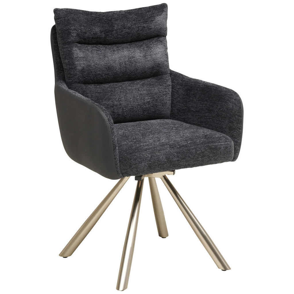 Armlehnstuhl Enid Webstoff Anthrazit, B: 60 cm