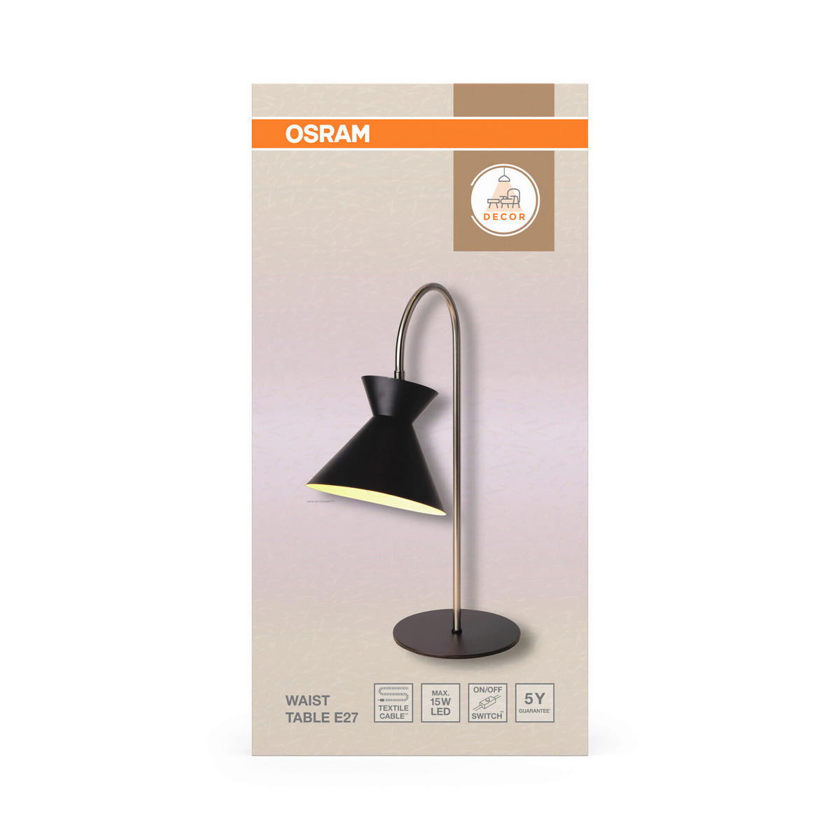 TISCHLEUCHTE 20/38/56 cm   - Schwarz, Basics, Metall (20/38/56cm) - Osram