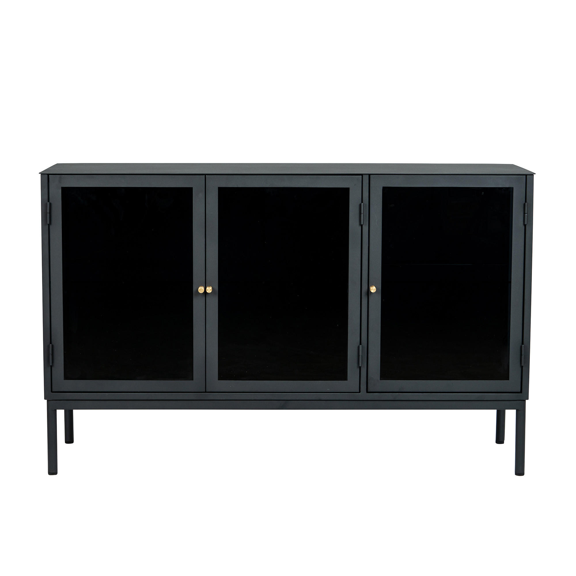 SIDEBOARD  127/80/37 cm  - grå/svart, Klassisk, metall/glas (127/80/37cm) - Niels Andersson