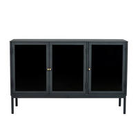 SIDEBOARD  127/80/37 cm  - grå/svart, Klassisk, metall/glas (127/80/37cm) - Niels Andersson