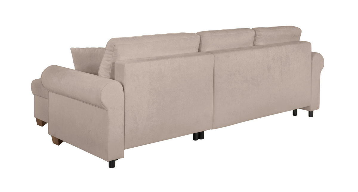ECKSOFA Arles Taupe  - Taupe/Buchefarben, Design, Holz/Textil (266/161cm) - MID.YOU