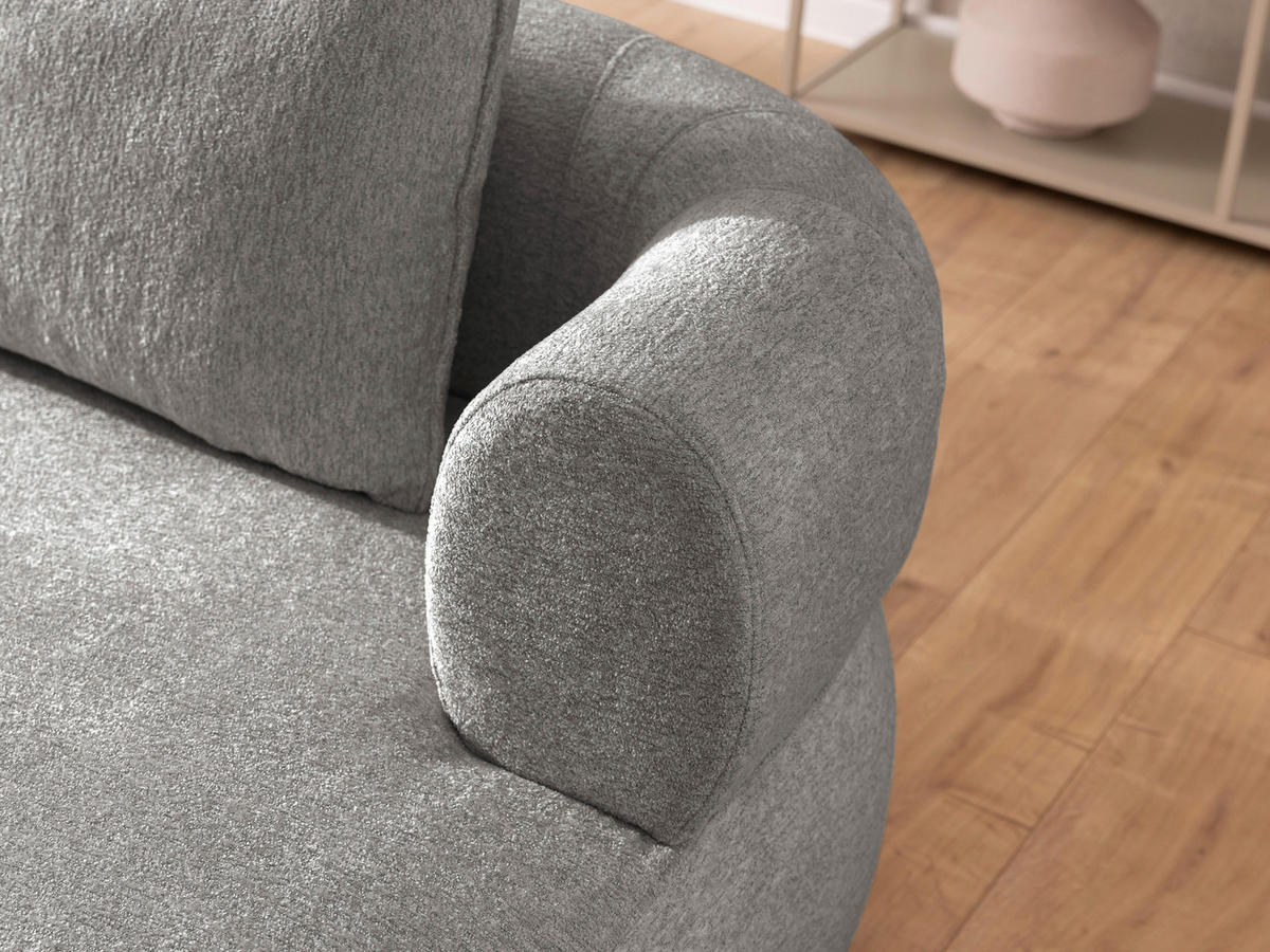 ECKSOFA in Chenille Grau  256/156 cm  - Schwarz/Grau, Design, Kunststoff/Textil (256/156cm) - Livetastic