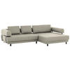 ECKSOFA Echtleder Creme, Naturfarben  - Creme/Schwarz, Design, Leder/Metall (307/188cm)