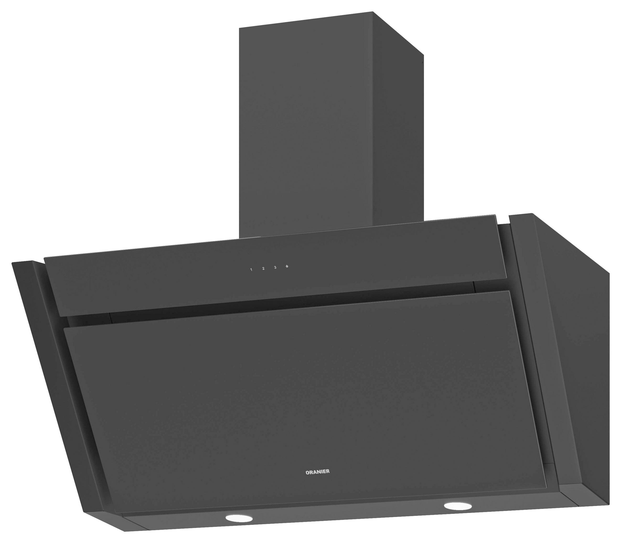 DUNSTABZUGSHAUBE MEBA90S2  - Schwarz, Basics, Glas/Metall (89,6/77,8-116,3/39,0cm) - Oranier