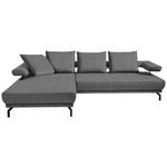 ECKSOFA in Mikrofaser Grau  - Schwarz/Grau, Design, Textil/Metall (224/305cm) - Dieter Knoll