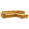 ECKSOFA Currygelb Chenille  - Chromfarben/Currygelb, Design, Textil/Metall (262/216cm) - Livetastic