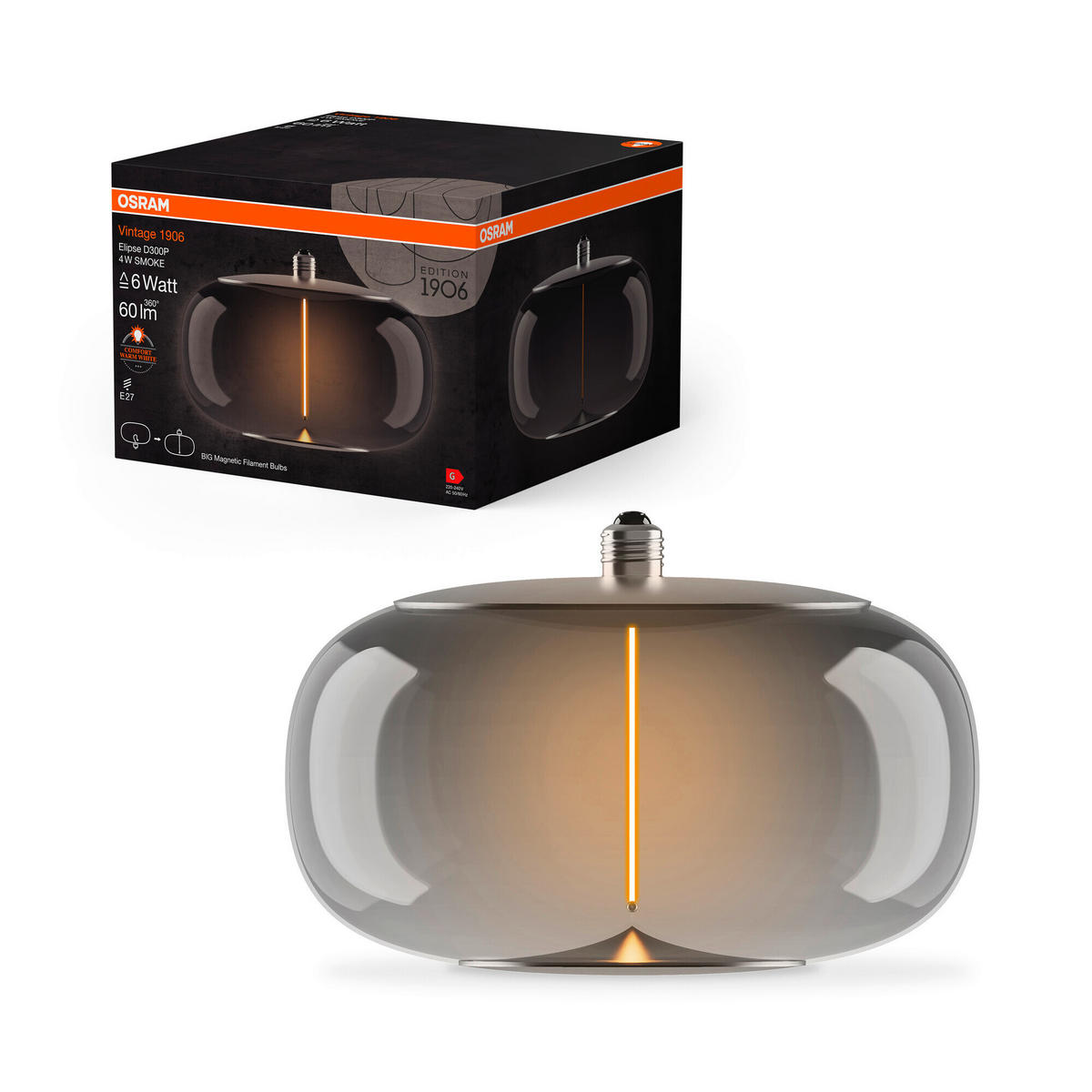 LED-LEUCHTMITTEL   E27 4 W 60 lm  - Eschefarben, KONVENTIONELL, Kunststoff (30/21cm) - Ledvance