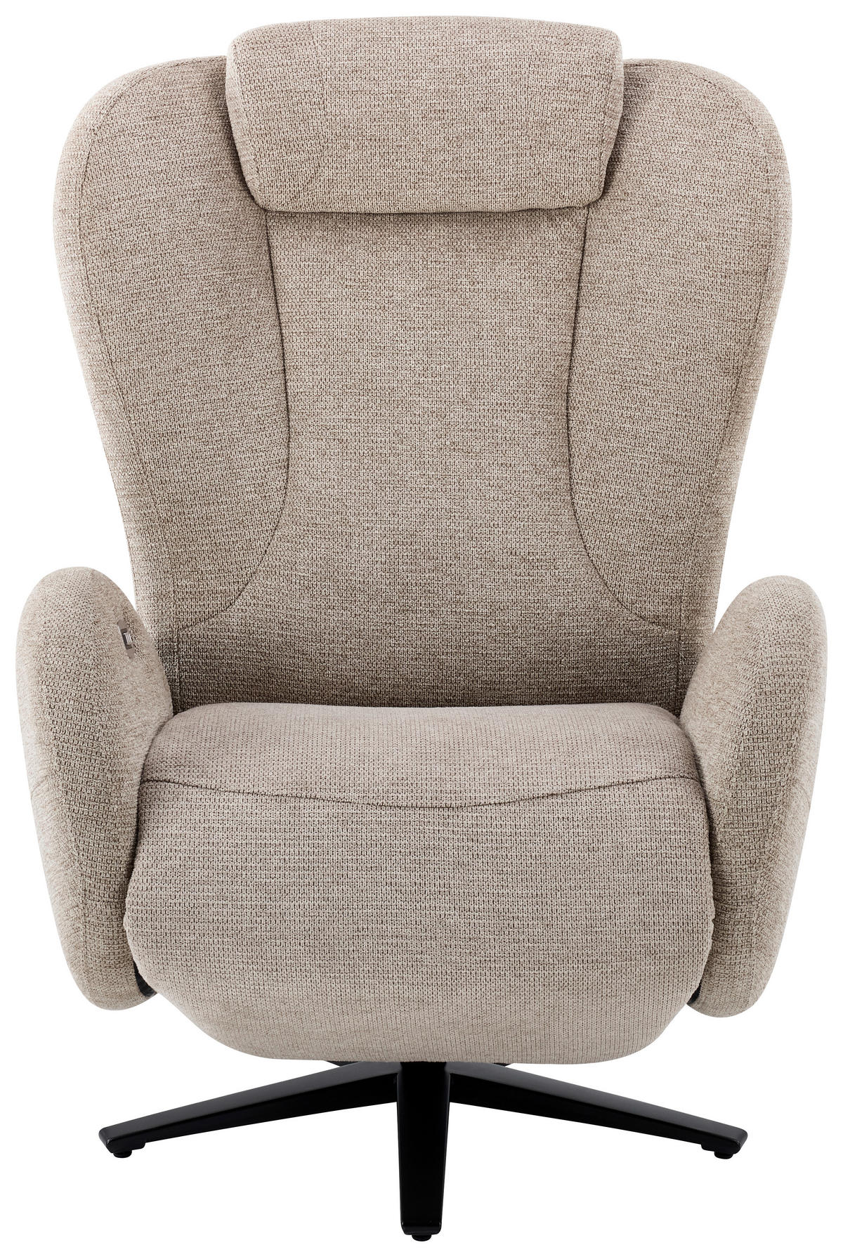 RELAXSESSEL Metall, Textil Schwarz, Taupe  - Taupe/Schwarz, Konventionell, Textil/Metall (77/109/89cm) - Stylife