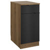 KÜCHENUNTERSCHRANK 40/86/60 cm  in Schwarz, Eichefarben  - Eichefarben/Schwarz, Basics, Holzwerkstoff/Metall (40/86/60cm) - MID.YOU