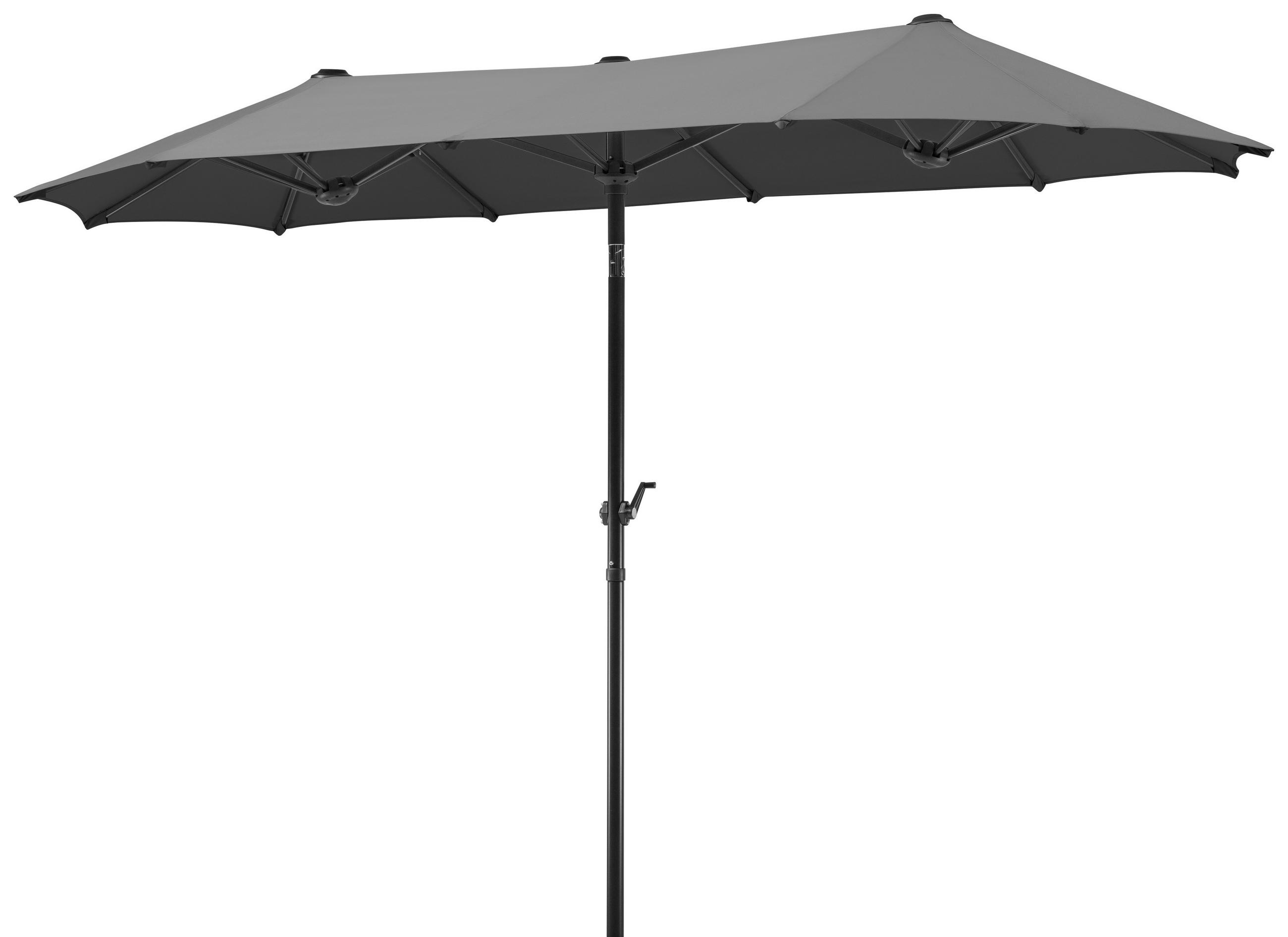 DOPPELSONNENSCHIRM 300 cm Anthrazit  - Anthrazit, Basics, Textil/Metall (300/220/150cm) - Schneider