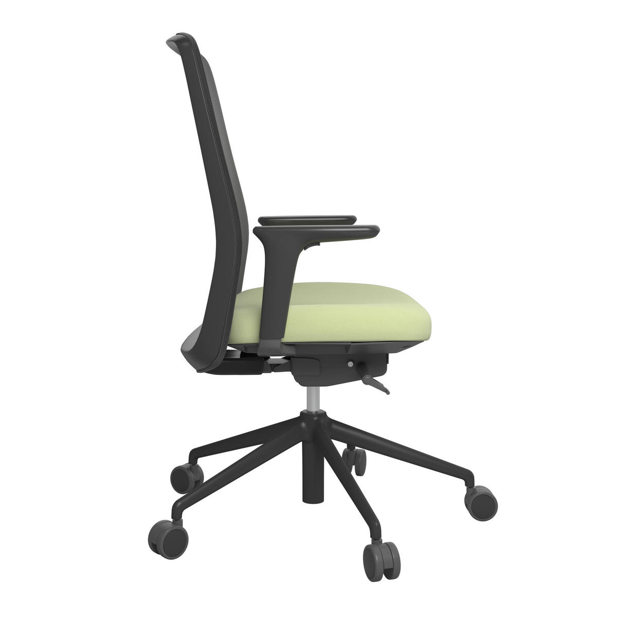 DREHSTUHL Netzbespannung, Webstoff Schwarz, Hellgrün  - Schwarz/Hellgrün, MODERN, Kunststoff/Textil (70/103-115/70cm)