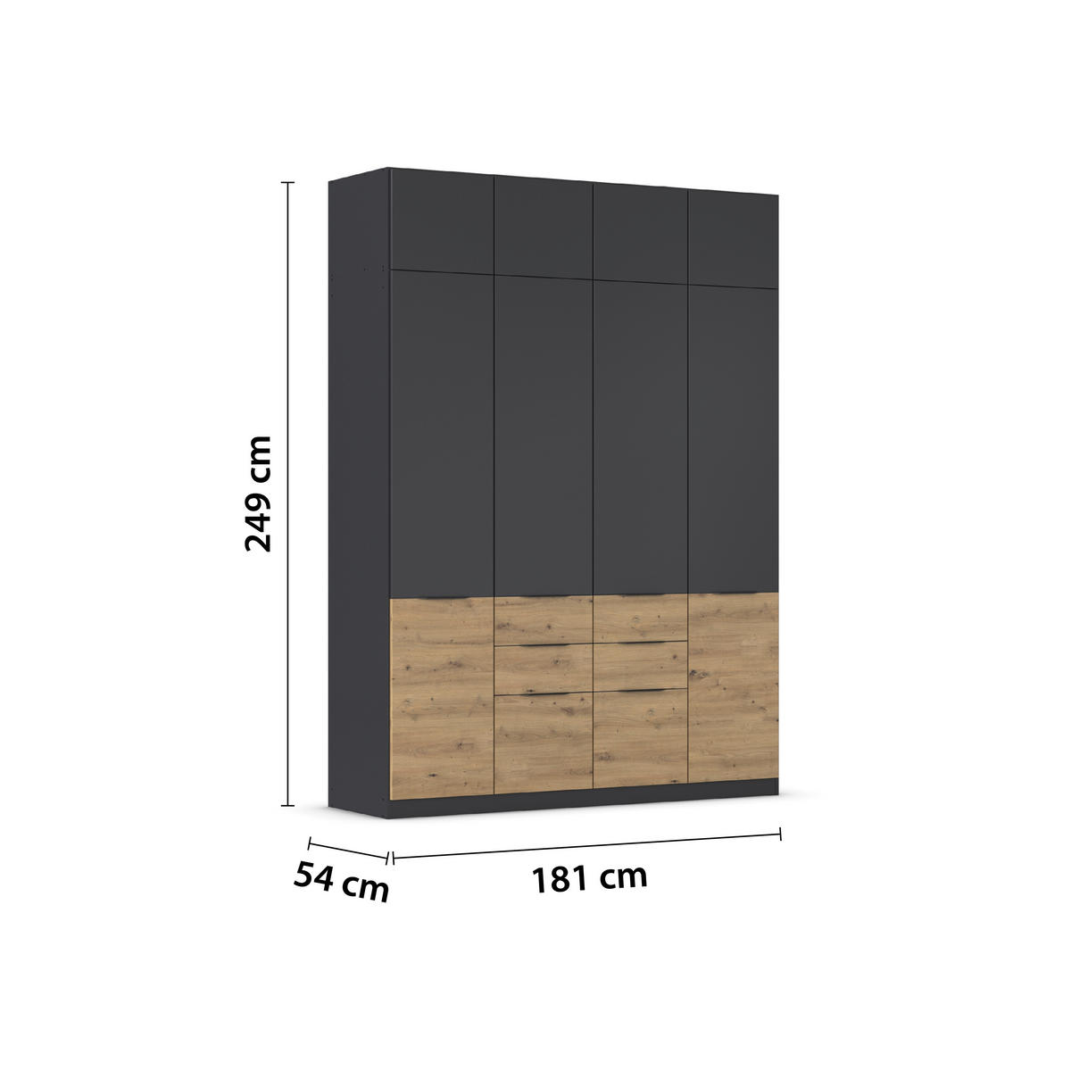 AUFSATZSCHRANK 181/39/54 cm  in  - Grau, KONVENTIONELL, Holzwerkstoff (181/39/54cm) - James Wood