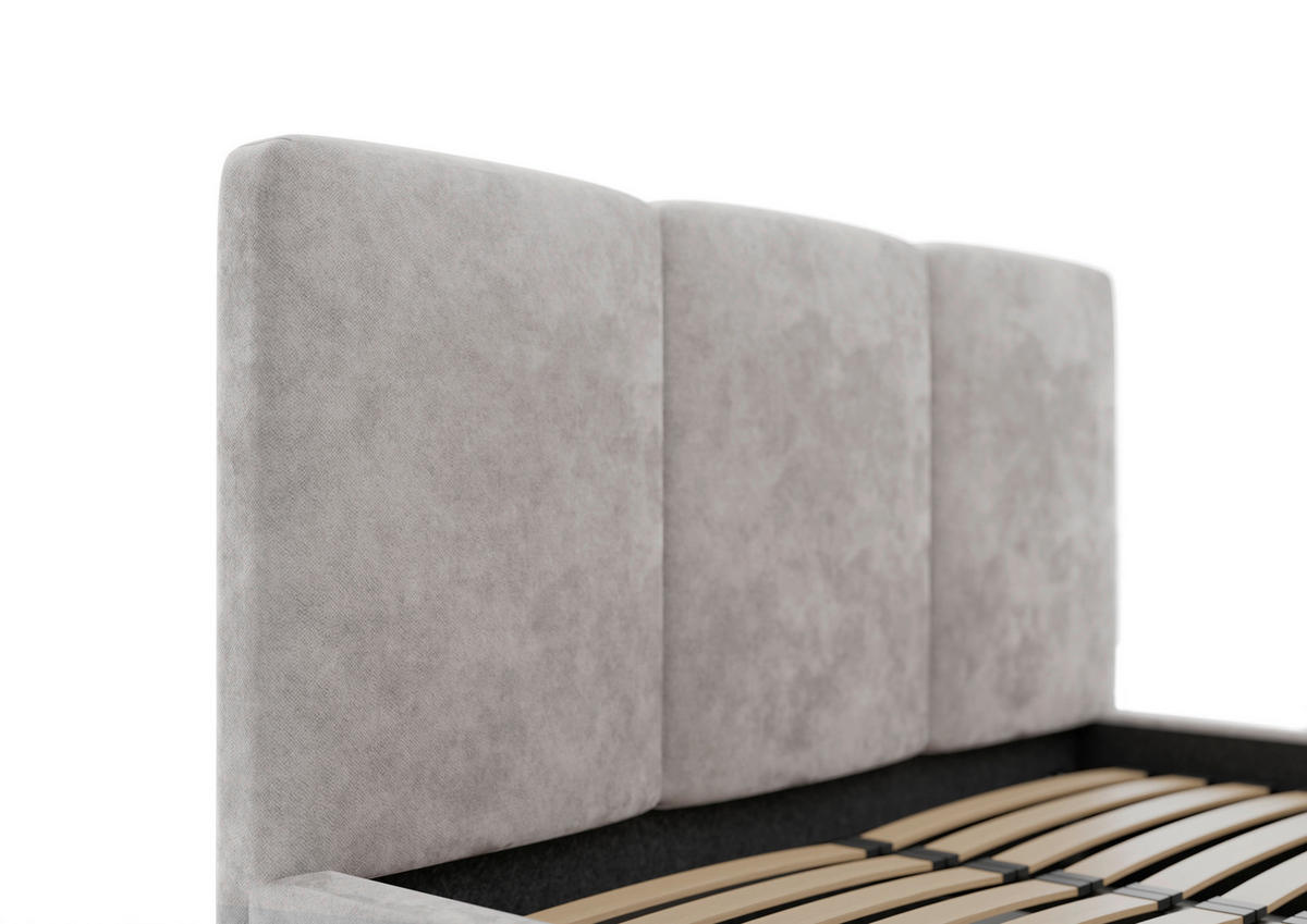 POLSTERBETT Bettkasten, Lattenrost 180/200 cm  in Hellgrau  - Hellgrau/Schwarz, Design, Holz/Textil (180/200cm) - Boxxx