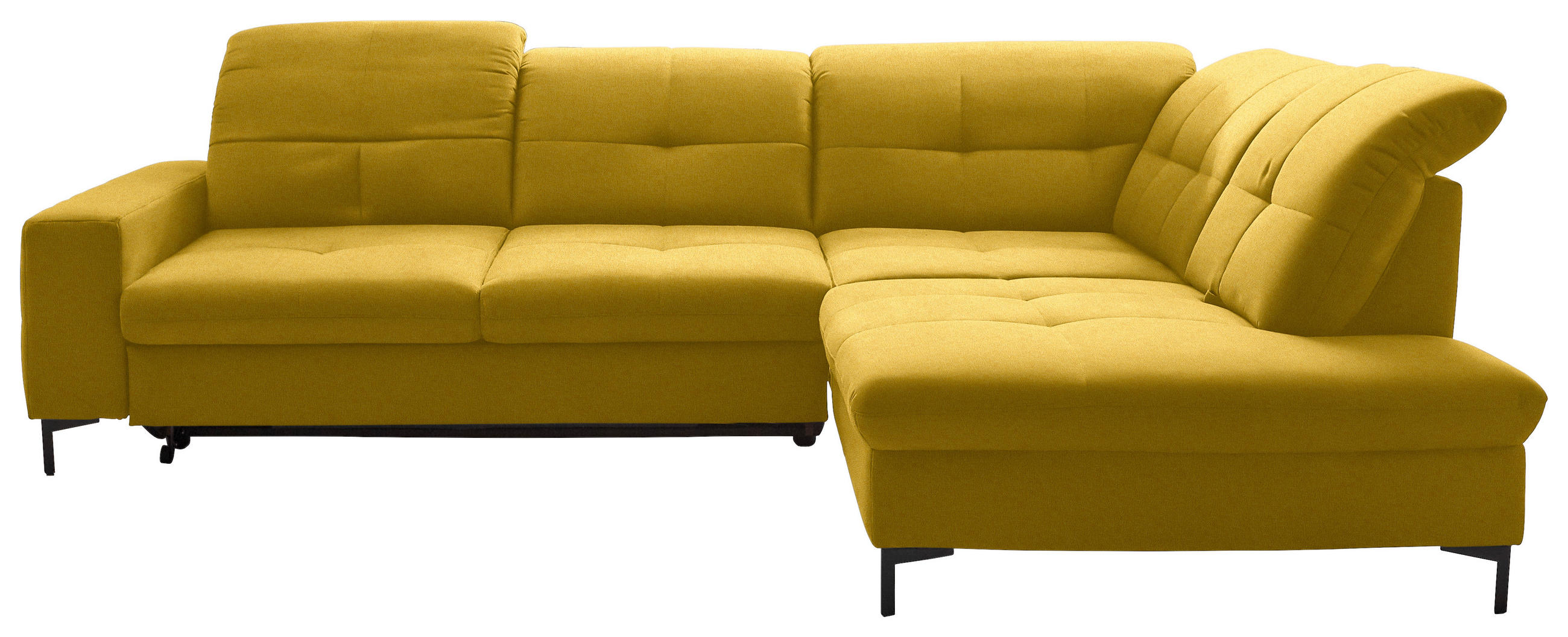 ECKSOFA in Chenille Currygelb  310/240 cm  - Currygelb/Schwarz, Design, Textil/Metall (310/240cm) - Xora