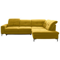 ECKSOFA in Chenille Currygelb  310/240 cm  - Currygelb/Schwarz, Design, Textil/Metall (310/240cm) - Xora