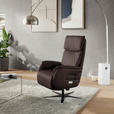 RELAXSESSEL in Leder Dunkelbraun  - Dunkelbraun/Schwarz, Design, Leder/Metall (70/117/85cm) - Dieter Knoll