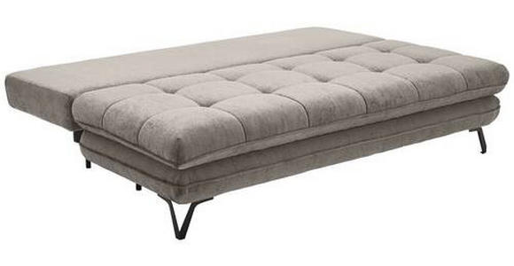 SCHLAFSOFA in Samt Grau  - Schwarz/Grau, Design, Textil/Metall (205/79-96/85cm) - Novel