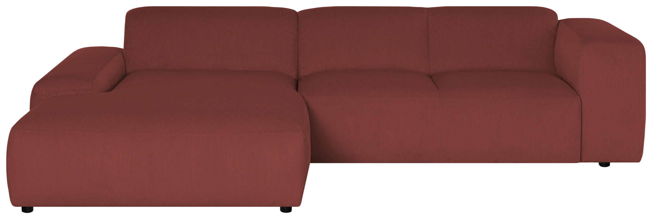 ECKSOFA HANNAH Rot Cord  - Rot/Schwarz, Design, Kunststoff/Textil (200/304cm) - MID.YOU