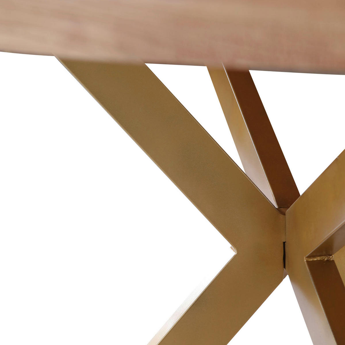 ESSTISCH Ulme massiv oval Ulmefarben, Goldfarben  - Ulmefarben/Goldfarben, LIFESTYLE, Holz/Metall (254/135/78cm) - Ambia Home