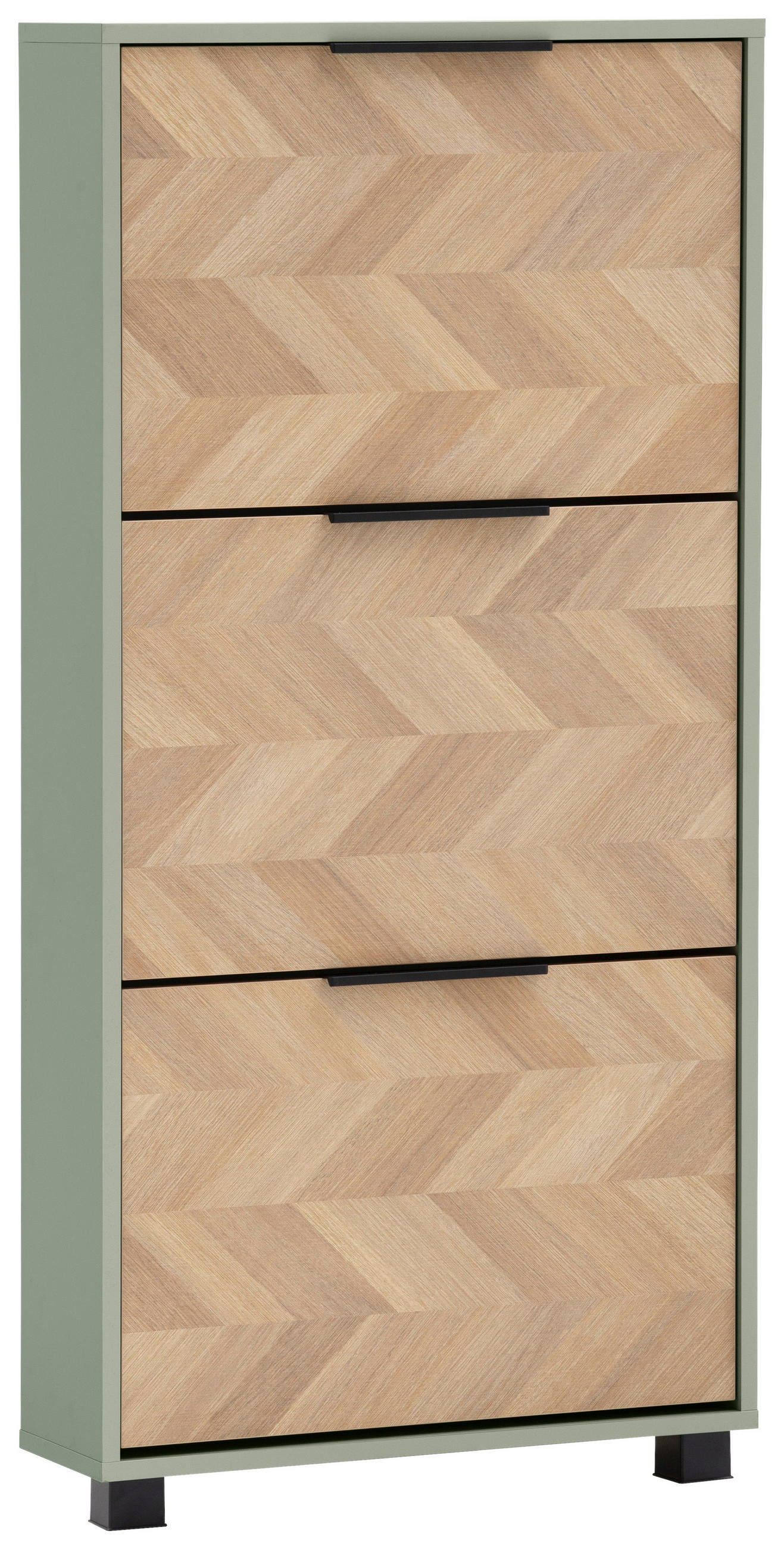 Mid.you Schuhkipper Grün, Eiche 59.8x124.5x19.55 cm