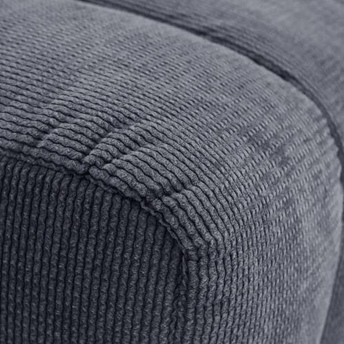 HOCKER in Textil Dunkelgrau  - Dunkelgrau/Schwarz, Design, Kunststoff/Textil (43/50/43cm) - Novel