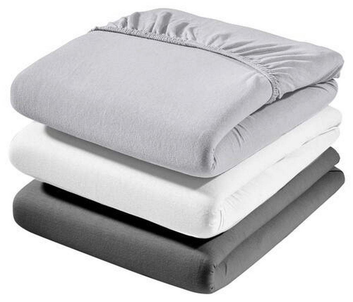 SPANNBETTTUCH Zwirn-Jersey  - Silberfarben/Hellgrau, Basics, Textil (100/200cm) - Estella