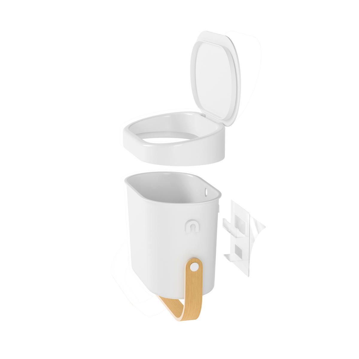 KOŠARA ZA KOMPOST     - bijela/prirodne boje, Basics, drvo/plastika (17/27/20cm) - Umbra