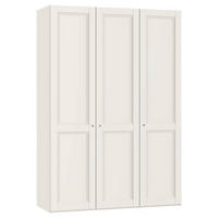DREHTÜRENSCHRANK 153/220/59 cm 3-türig Weiß  - Silberfarben/Weiß, Design, Holzwerkstoff/Metall (153/220/59cm) - Jutzler