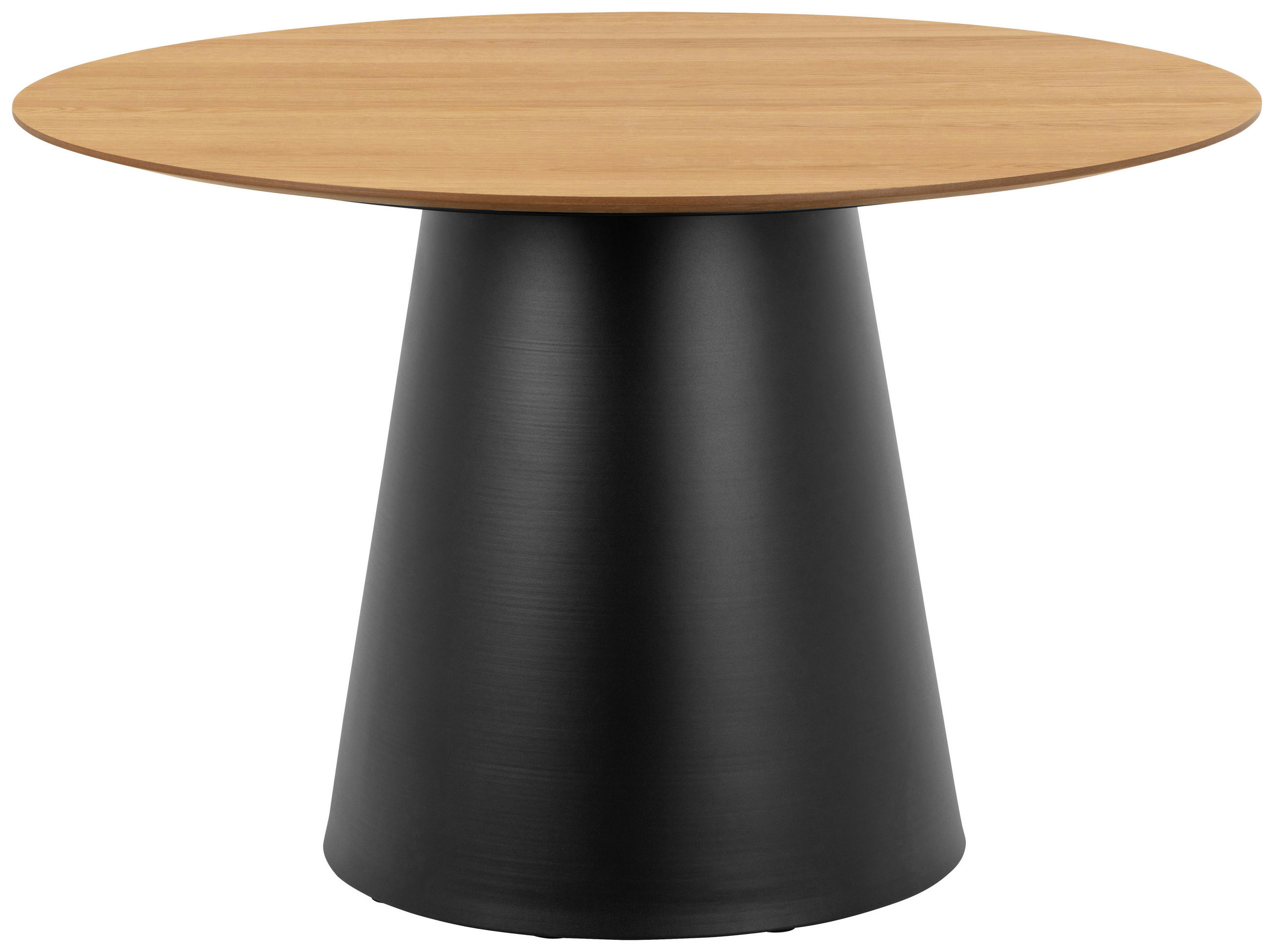 ESSTISCH Echtholz, Nachbildung  Holz, Metall, Holzwerkstoff rund Multicolor, Schwarz, Eichefarben  - Eichefarben/Multicolor, Design, Holz/Holzwerkstoff (120/75cm) - MID.YOU