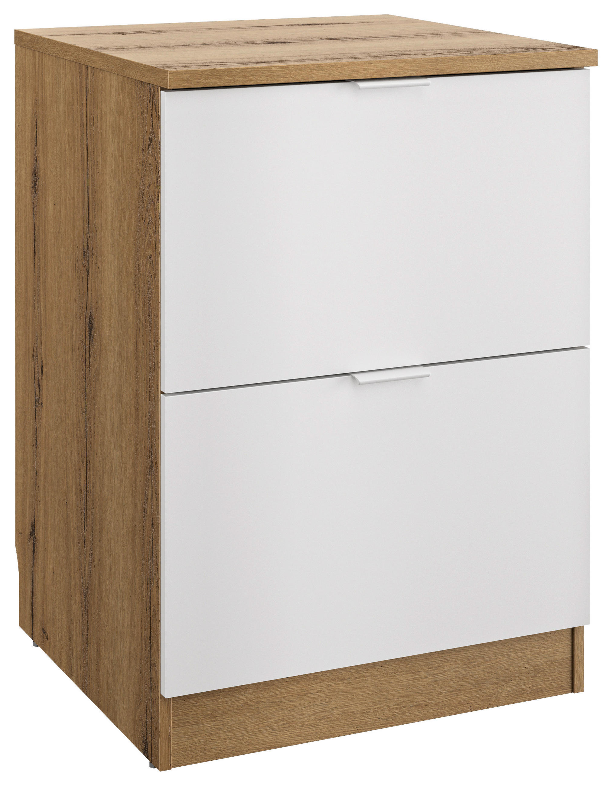 SCHUBKASTENUNTERSCHRANK 60/86/60 cm  in Weiß, Eichefarben  - Eichefarben/Weiß, Basics, Holzwerkstoff/Metall (60/86/60cm) - MID.YOU