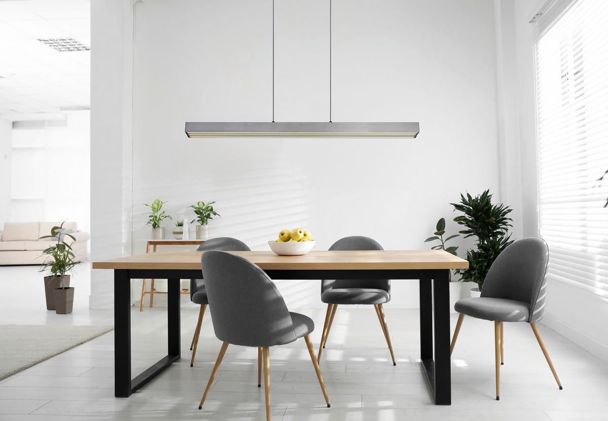 ZÁVĚSNÉ LED SVÍTIDLO, 95-150/7,5/80-150 cm - opál/tmavě šedá, Design, kov/plast (95-150/7,5/80-150cm) - Globo