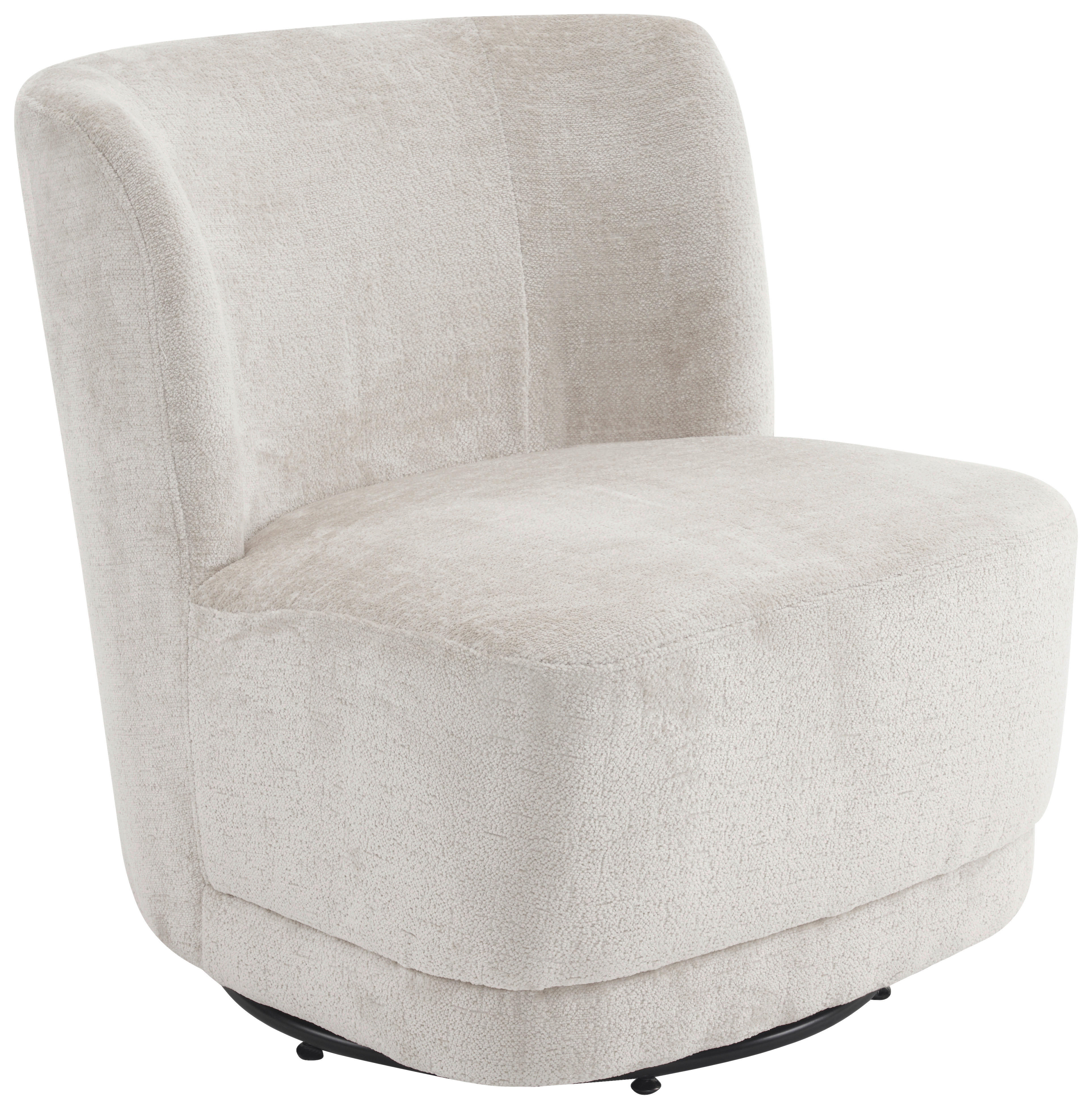 SESSEL in Chenille Beige  - Beige/Schwarz, MODERN, Textil/Metall (65/73/75cm) - MID.YOU