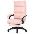 CHEFSESSEL  in Teddystoff Rosa  - Schwarz/Rosa, Design, Kunststoff/Textil (64,5/112/120/65cm) - Carryhome