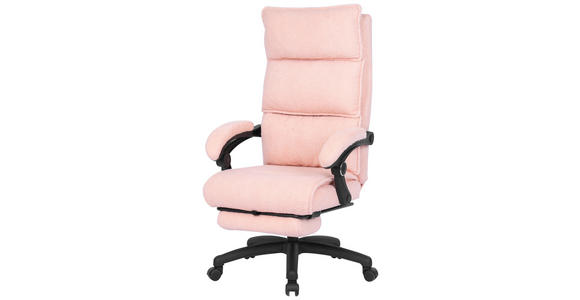 CHEFSESSEL  in Teddystoff Rosa  - Schwarz/Rosa, Design, Kunststoff/Textil (64,5/112/120/65cm) - Carryhome