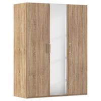 DREHTÜRENSCHRANK 151/197/60 cm 3-türig Eichefarben  - Eichefarben, Design, Glas/Holzwerkstoff (151/197/60cm) - Novel