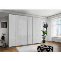 FALTTÜRENSCHRANK 300/216/58 cm 3-türig Grau, Weiß  - Chromfarben/Weiß, KONVENTIONELL, Glas/Holzwerkstoff (300/216/58cm) - Dieter Knoll
