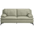 2,5-SITZER Taupe Echtleder  - Taupe/Schwarz, Design, Leder/Metall (212/92/98cm) - Novel