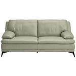 2,5-SITZER Taupe Echtleder  - Taupe/Schwarz, Design, Leder/Metall (212/92/98cm) - Novel
