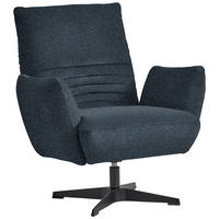 SESSEL in Bouclé Blau  - Blau/Schwarz, Design, Textil/Metall (60/94/86cm) - Dieter Knoll
