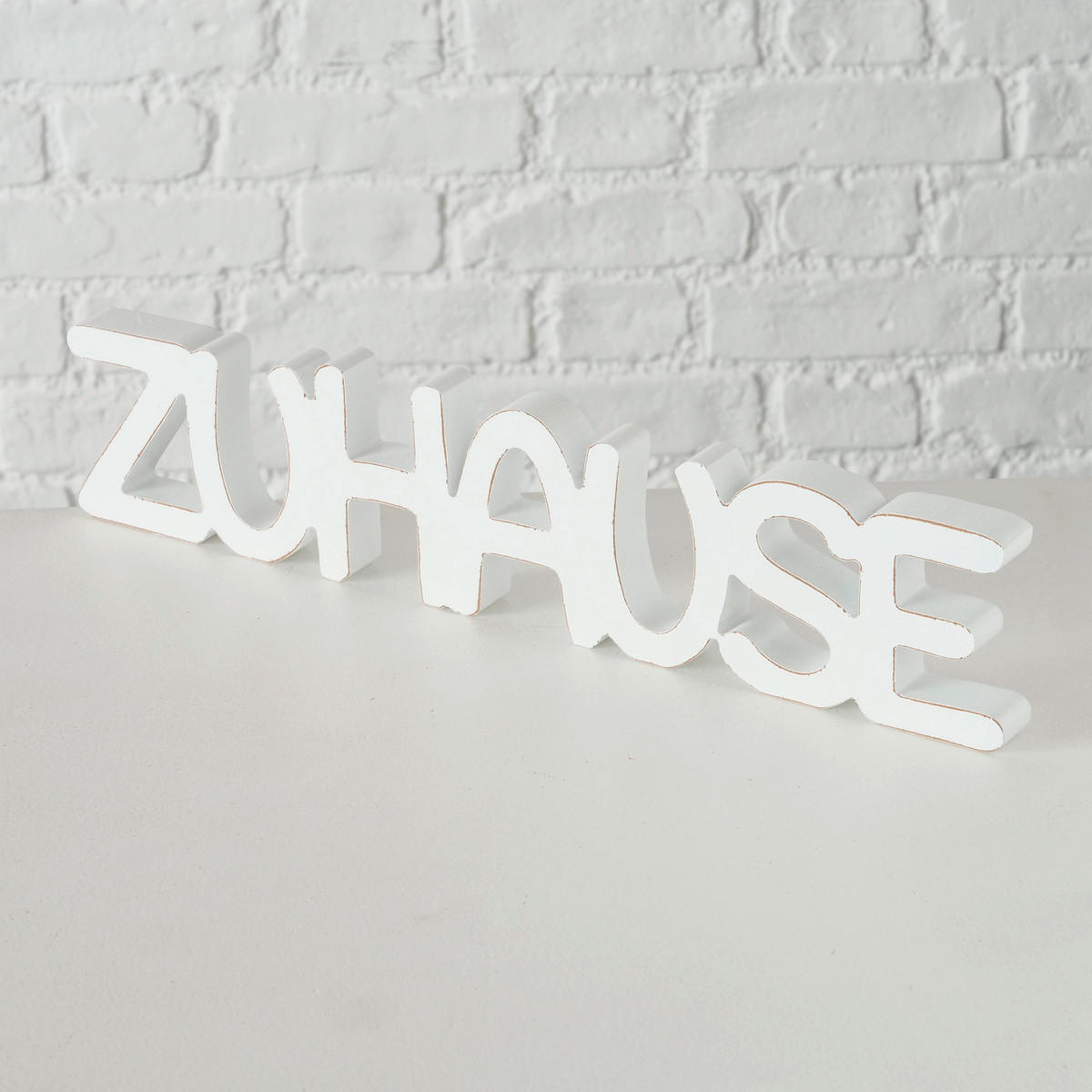 DEKOSCHRIFTZUG - Weiß, Natur, Holzwerkstoff (40/10/10cm)