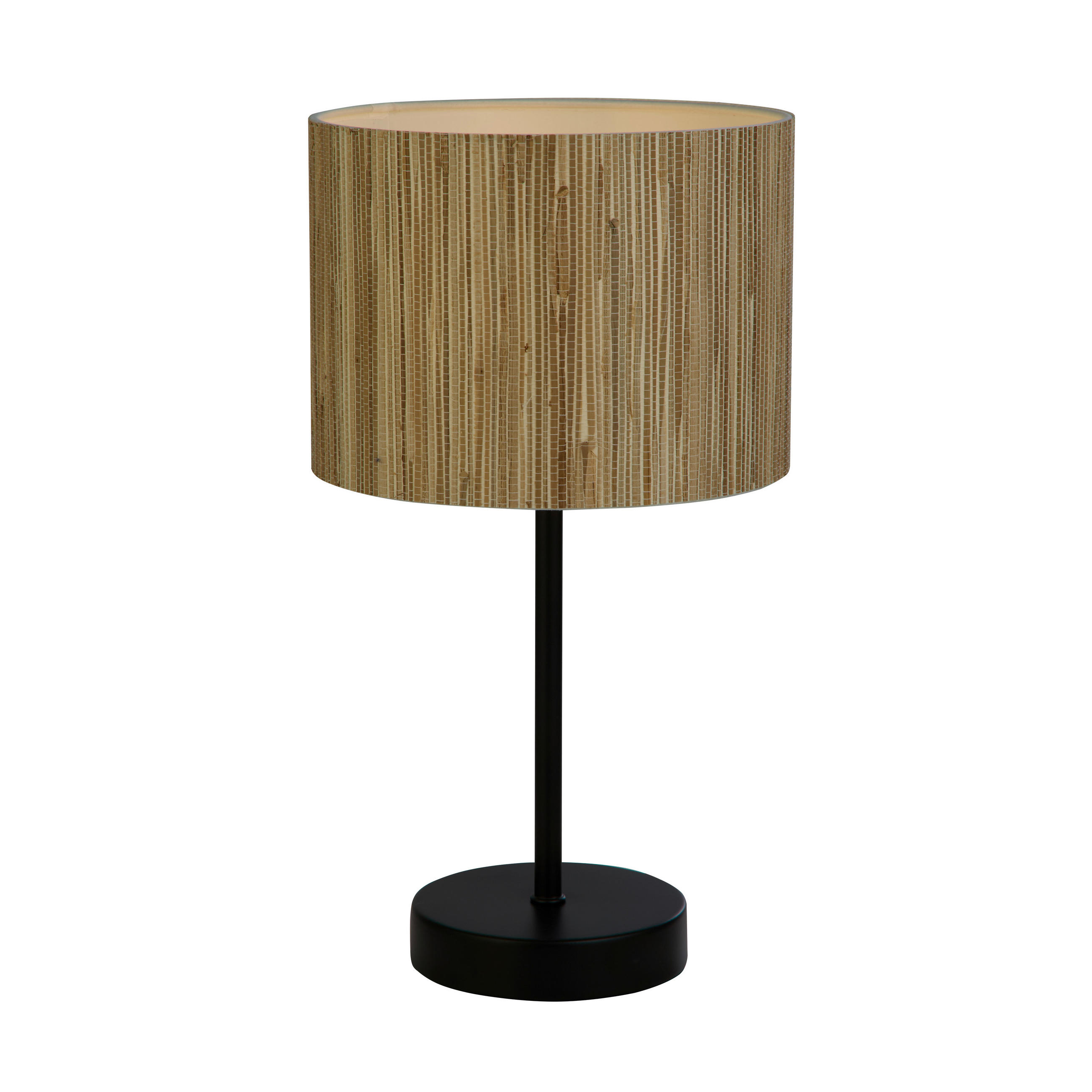 TISCHLEUCHTE Meadow 20/37 cm   - Hellbraun/Schwarz, Natur, Naturmaterialien/Metall (20/37cm) - Searchlight