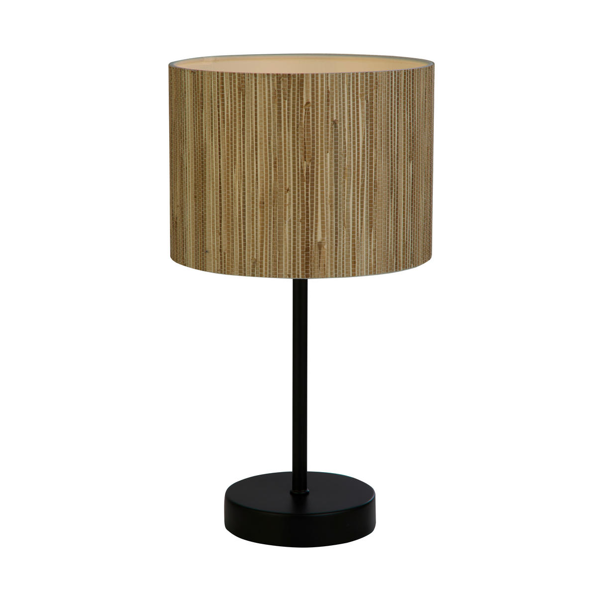 TISCHLEUCHTE Meadow 20/37 cm   - Hellbraun/Schwarz, Natur, Naturmaterialien/Metall (20/37cm) - Searchlight