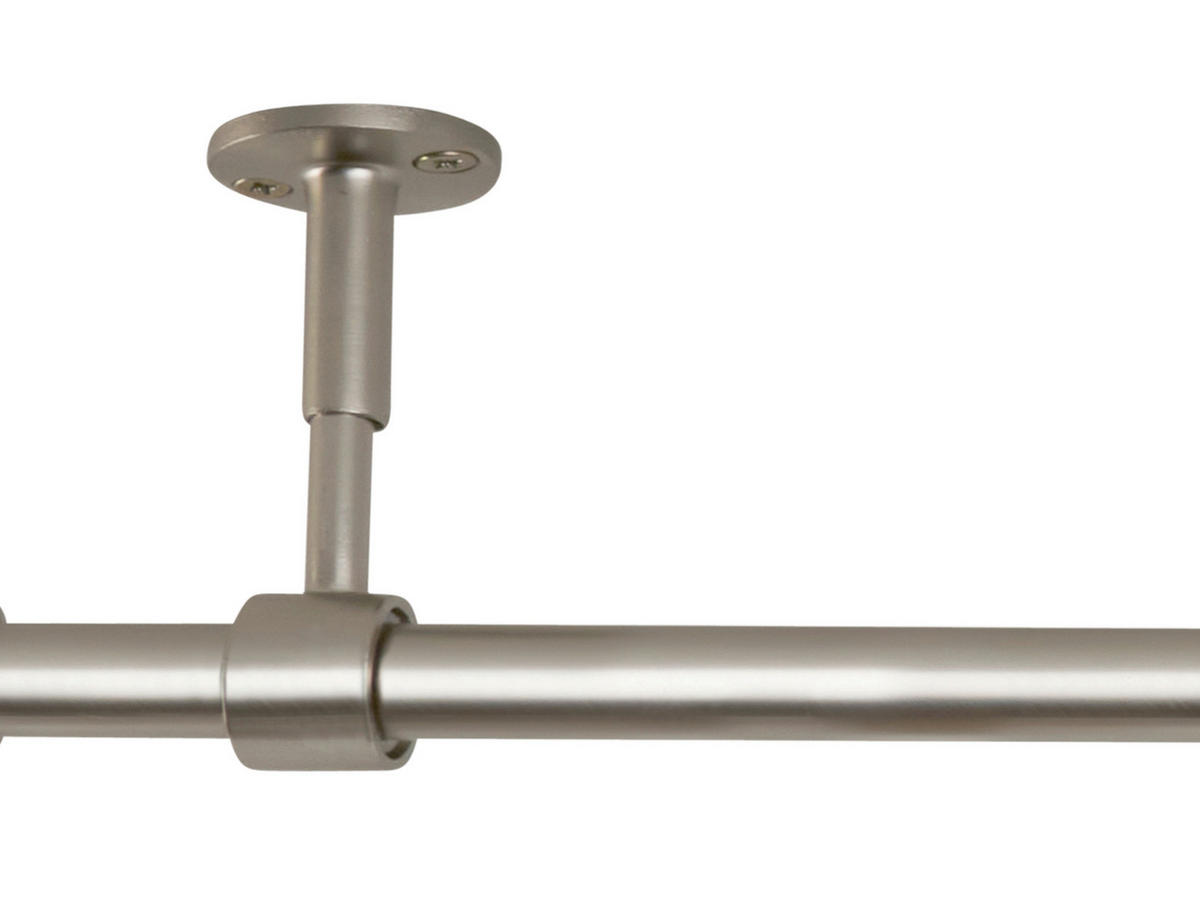 VORHANGSTANGENSET   - Grau Hochglanz, Basics, Metall (120/8/3.3cm)