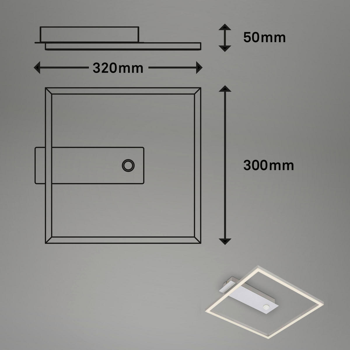 LED-DECKENLEUCHTE 32/30/5 cm   - Alufarben, Design, Kunststoff/Metall (32/30/5cm) - Briloner