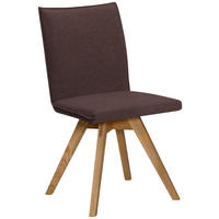 STUHL  in Lederlook, Mikrofaser  - Eichefarben/Dunkelbraun, Konventionell, Holz/Textil (60/91/61cm) - Moderano